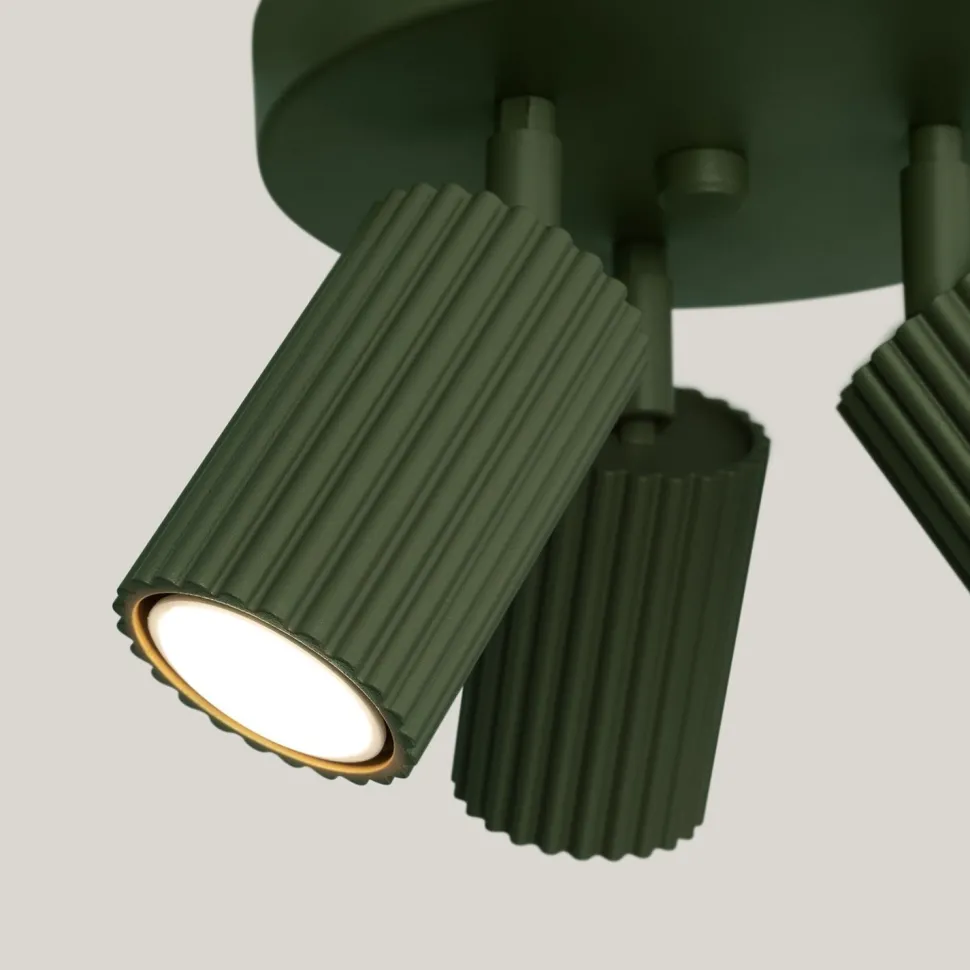 Deckenstrahler Modern rund Ø 19,5 cm klein Grün 3x GU10