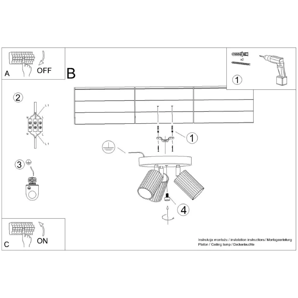 Deckenstrahler Modern rund Ø 19,5 cm klein Grün 3x GU10
