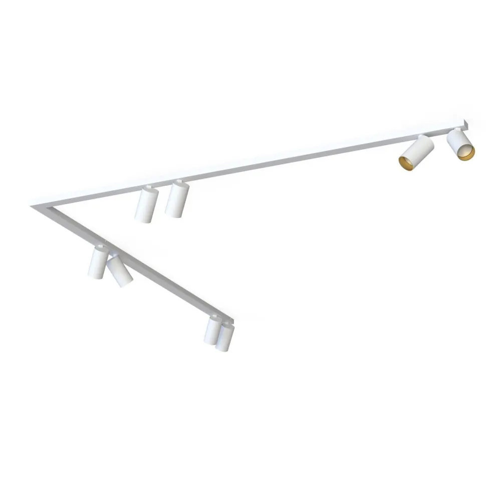 Deckenstrahler Modern 2x 1,5 m 8-flammig GU10 in Weiß Gold