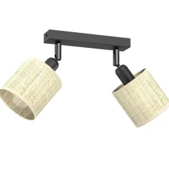 Deckenstrahler Rattan Metall L:25 cm E14 verstellbar