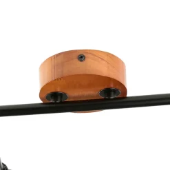 Deckenstrahler Retro Design Holz Metall 2-flammig E14