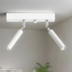 Deckenstrahler SARGAS Weiß 25 cm breit klein 2-flammig