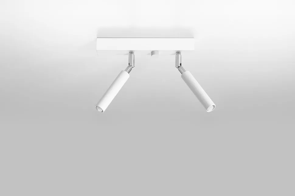 Deckenstrahler SARGAS Weiß 25 cm breit klein 2-flammig