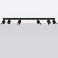 Deckenstrahler Schwarz 117 cm lang flammig GU10 schwenkbar