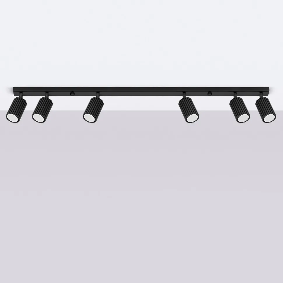 Deckenstrahler Schwarz 117 cm lang flammig GU10 schwenkbar