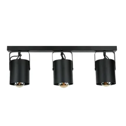 Deckenstrahler Schwarz 3 flmg E27