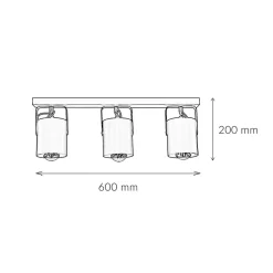 Deckenstrahler Schwarz 3 flmg E27