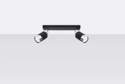 Deckenstrahler Schwarz Chrom 30 cm Metall 2-flammig