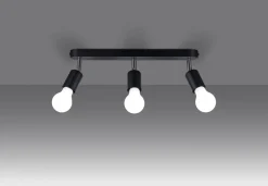 Deckenstrahler Schwarz 3-flammig schwenkbar E27 Metall