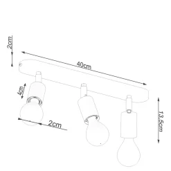 Deckenstrahler Schwarz 3-flammig schwenkbar E27 Metall