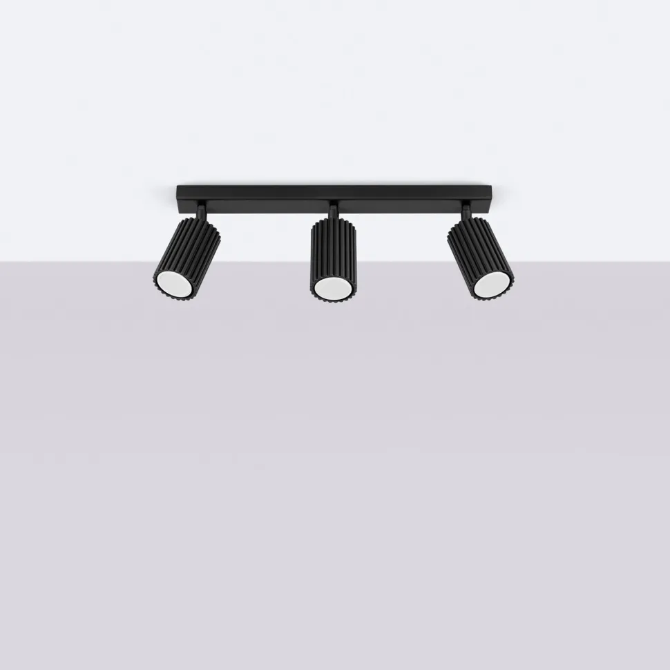 Deckenstrahler Schwarz 3-flammig B: 45 cm schwenkbar GU10