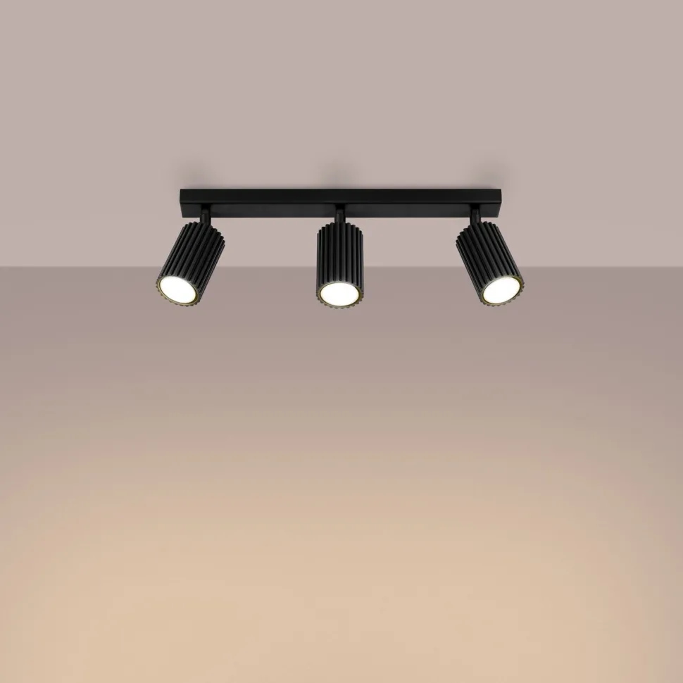 Deckenstrahler Schwarz 3-flammig B: 45 cm schwenkbar GU10