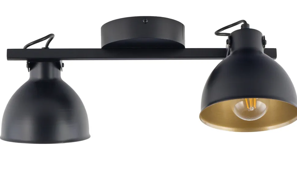 Deckenstrahler Schwarz Gold flexibel E27 Industrie Stil