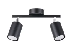 Deckenstrahler Schwarz Metall 2-flammig klein GU10 DALIT