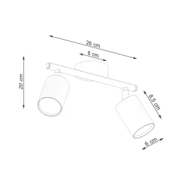 Deckenstrahler Schwarz Metall 2-flammig klein GU10 DALIT