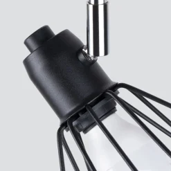 Deckenstrahler Schwarz Retro 3-flammig Metall E27