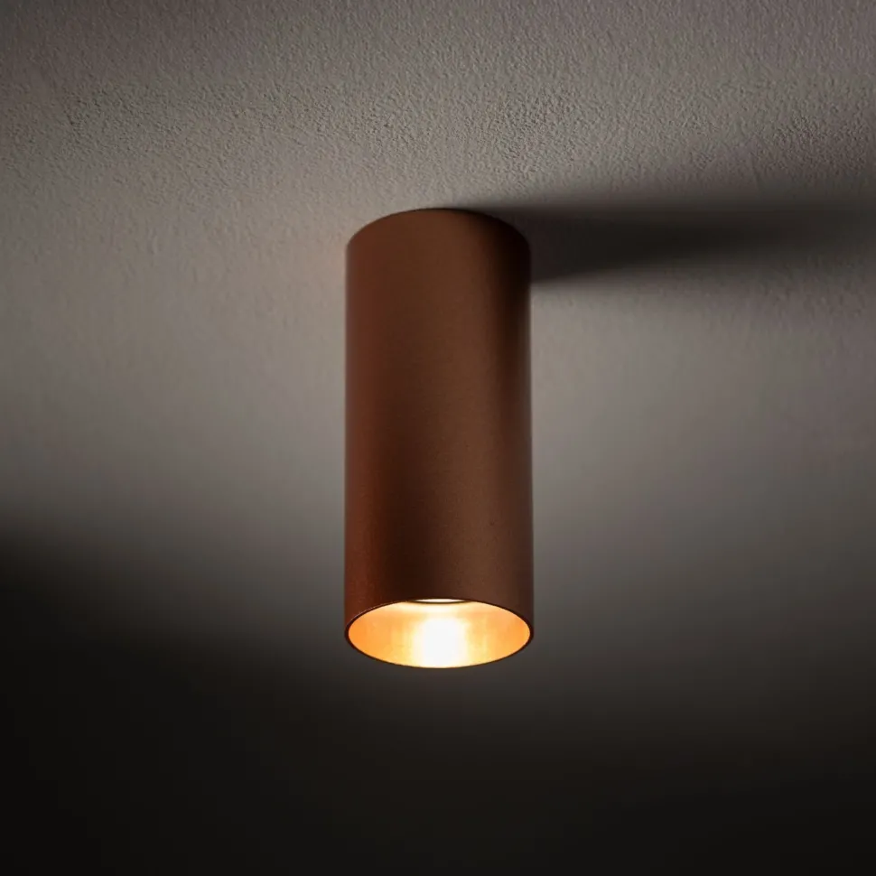 Deckenstrahler Stahl GU10 in Kupfer Ø5,5 cm elegant