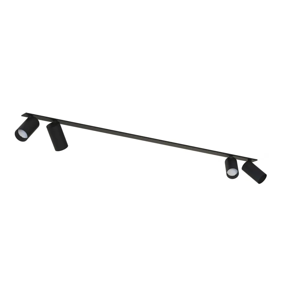 Deckenstrahler Unterputz 118 cm lang 4-flammig GU10 Schwarz