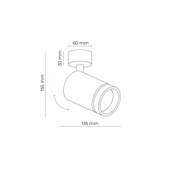 Deckenstrahler Weiß Ø 5,5 cm H: max. 13,5 cm GU10 Metall