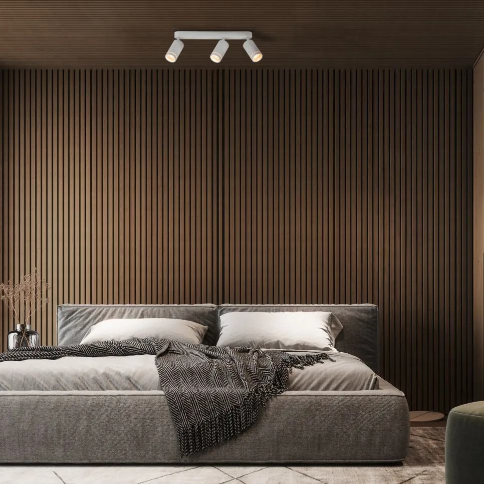 Deckenstrahler Weiß 55 cm lang Metall GU10 3-flammig