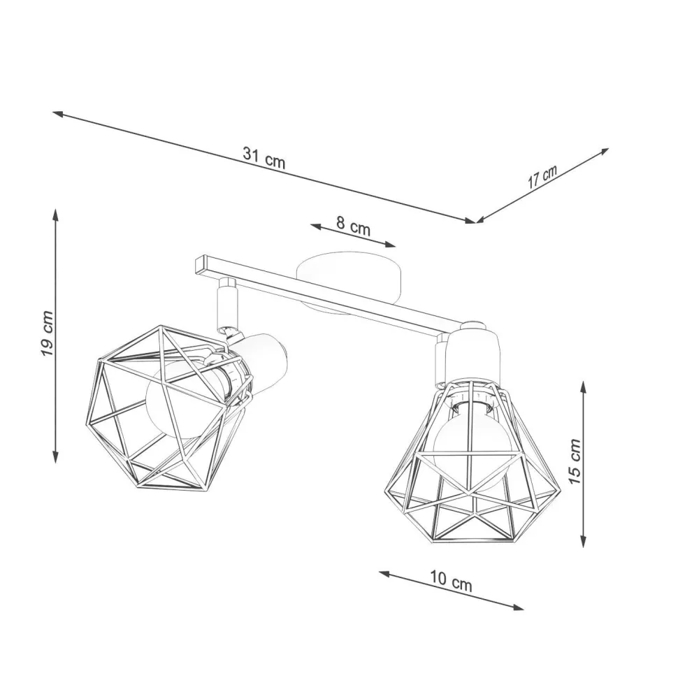 Deckenstrahler Weiß 31 cm lang verstellbar E27 Metall