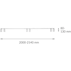 Deckenstrahler Weiß 200 cm lang 6-flammig GU10 verstellbar