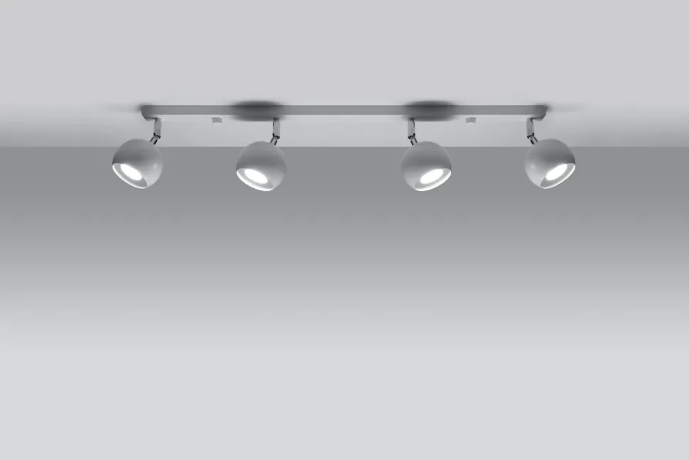 Deckenstrahler Weiß 80 cm lang Retro FAVONIA Aufbau