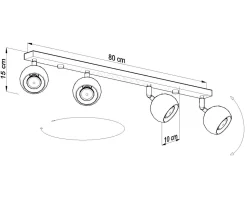 Deckenstrahler Weiß 80 cm lang Retro FAVONIA Aufbau