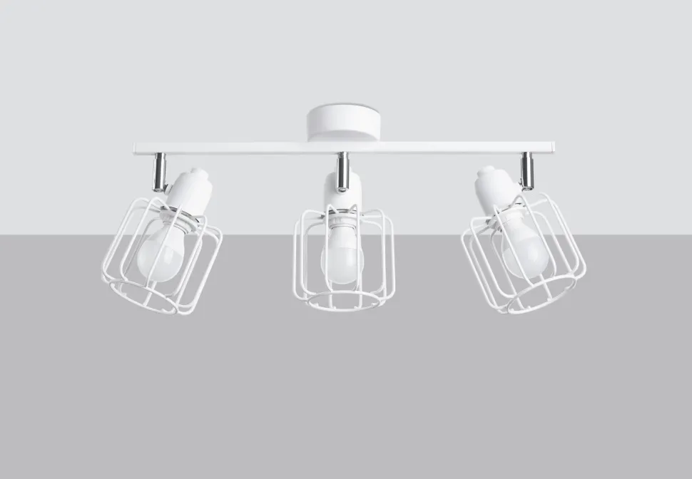 Deckenstrahler Weiß E14 3-flammig Metall Retro TISTA