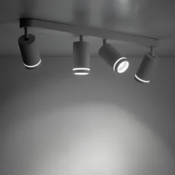 Deckenstrahler Weiß 4-flammig 74 cm lang Metall GU10