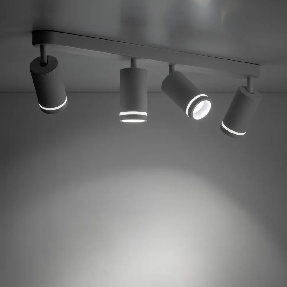 Deckenstrahler Weiß 4-flammig 74 cm lang Metall GU10