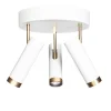 Deckenstrahler Weiß Gold B: 30 cm klein 3-flammig GU10