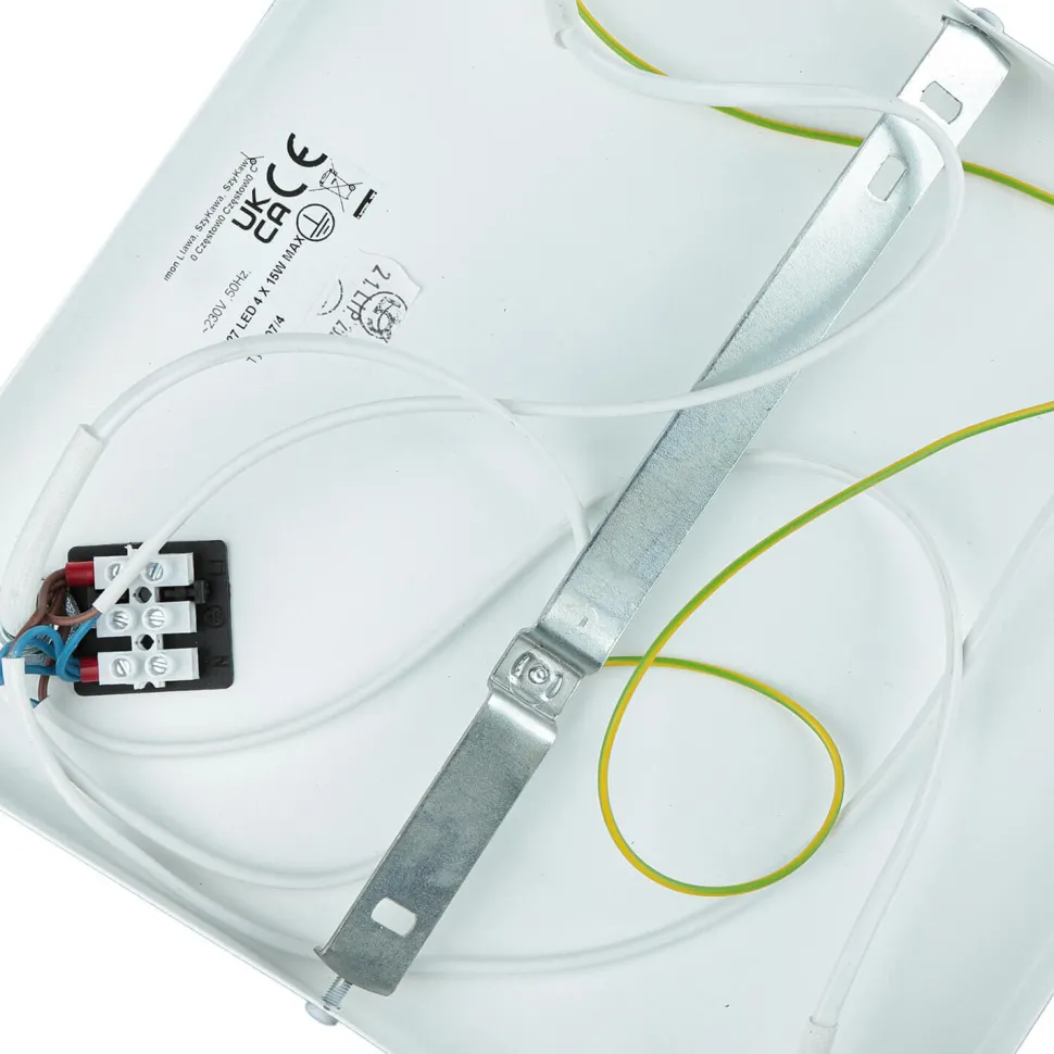 Deckenstrahler Weiß Gold Metall Retro 4-flammig E27