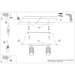 Deckenstrahler Weiß GU10 2-flammig B: 30 cm klein Modern