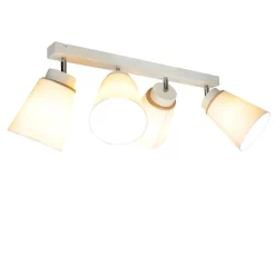 Deckenstrahler Weiß Holz 4-flmg Modern Lampe