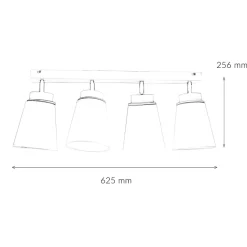 Deckenstrahler Weiß Holz 4-flmg Modern Lampe