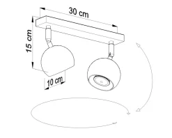 Deckenstrahler Weiß L:30cm Retro FAVONIA Deckenspot