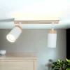Deckenstrahler Weiß Skandinavisch mit Holz 2x GU10