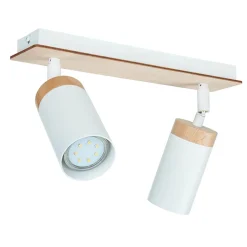 Deckenstrahler Weiß Skandinavisch mit Holz 2x GU10