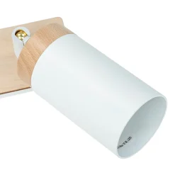 Deckenstrahler Weiß Skandinavisch mit Holz 2x GU10