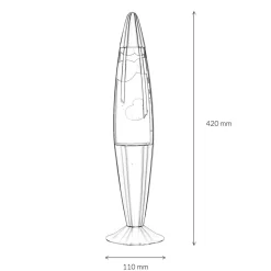 Deko Lavalampe Rosa Schwarz 42 cm Retro JENNY
