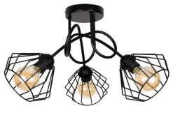 Dekorative Deckenlampe Metall E27 L:55 cm in Schwarz