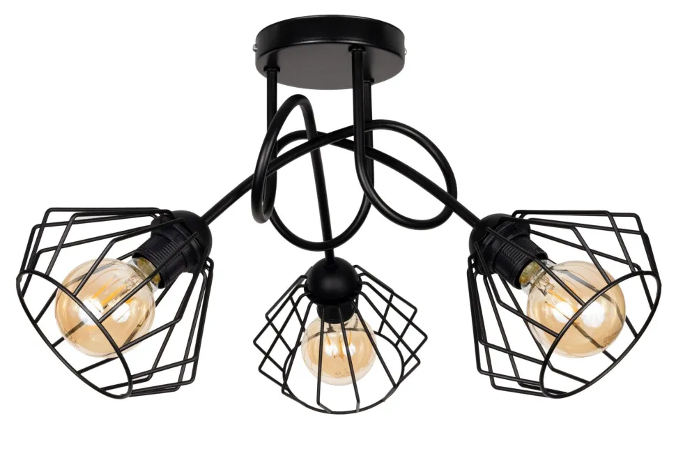 Dekorative Deckenlampe Metall E27 L:55 cm in Schwarz