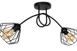 Dekorative Deckenleuchte Metall E27 L:70 cm in Schwarz