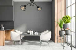 Dekorative Deckenleuchte Metall E27 L:70 cm in Schwarz