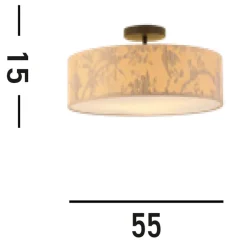 Dekorative Deckenleuchte Bambus Muster E27 3-flammig