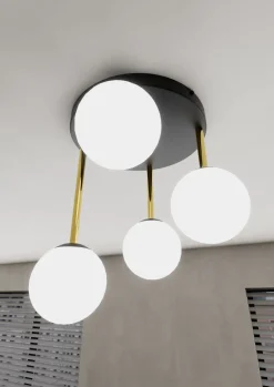 Dekorative Deckenleuchte Kugelschirm Glas Metall ALVISE