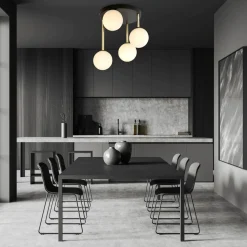 Dekorative Deckenleuchte Kugelschirm Glas Metall ALVISE