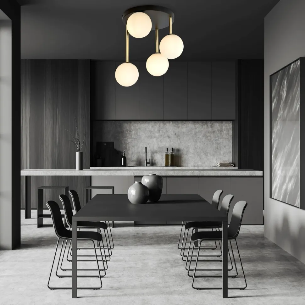 Dekorative Deckenleuchte Kugelschirm Glas Metall ALVISE