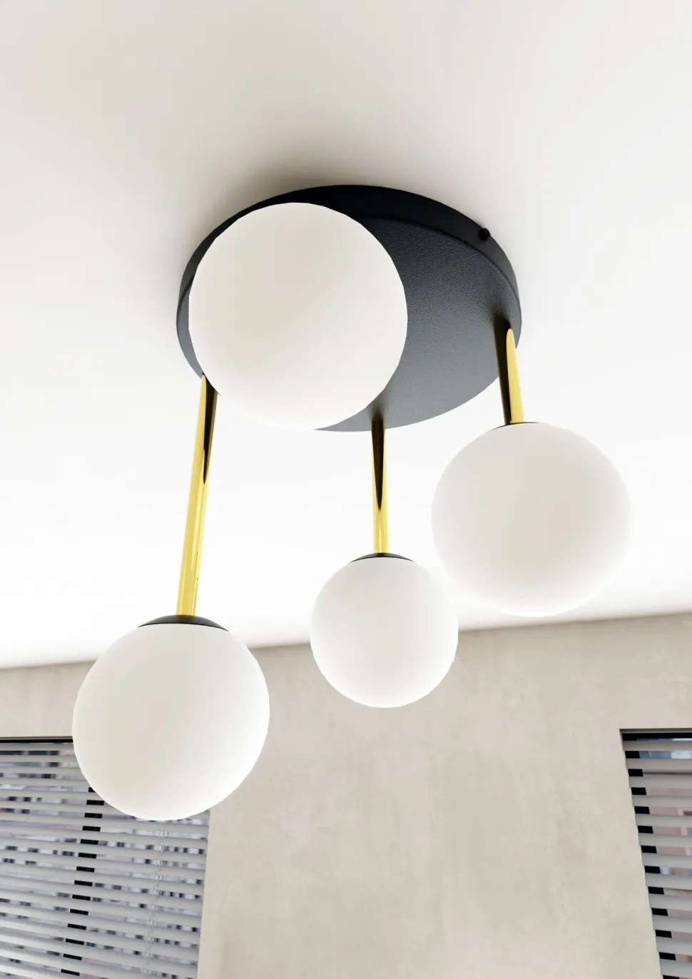 Dekorative Deckenleuchte Kugelschirm Glas Metall ALVISE